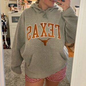 Gray Texas Longhorns Pullover Hoodie - Orange Logo